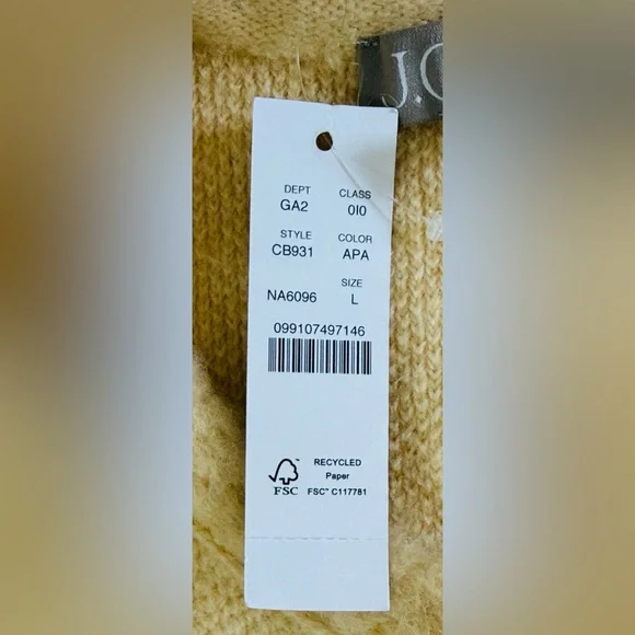 J.Crew Butter Cream Merino & Alpaca Wool Mix Button Up Sweater/Jacket Large MWT - Picture 2 of 8